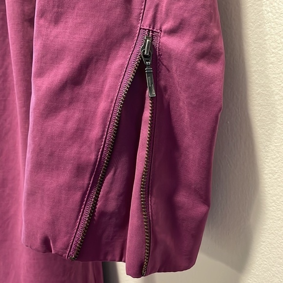 J. Peterman Brushed Cotton Blend Purple Plum Belted Trench Coat - Picture 4 of 8